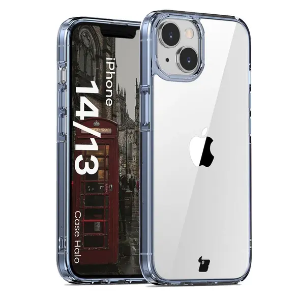 Bizon Case Halo for Apple iPhone 14 / 13 transparent-blue
