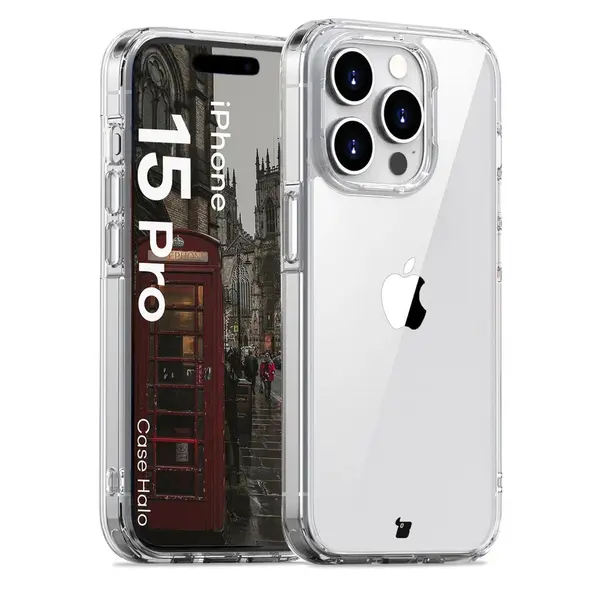 Bizon Case Halo for Apple iPhone 15 Pro transparent