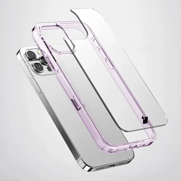 Bizon Case Halo for Apple iPhone 15 Pro Max transparent-purple