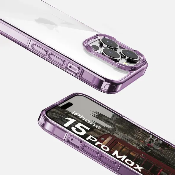 Bizon Case Halo for Apple iPhone 15 Pro Max transparent-purple