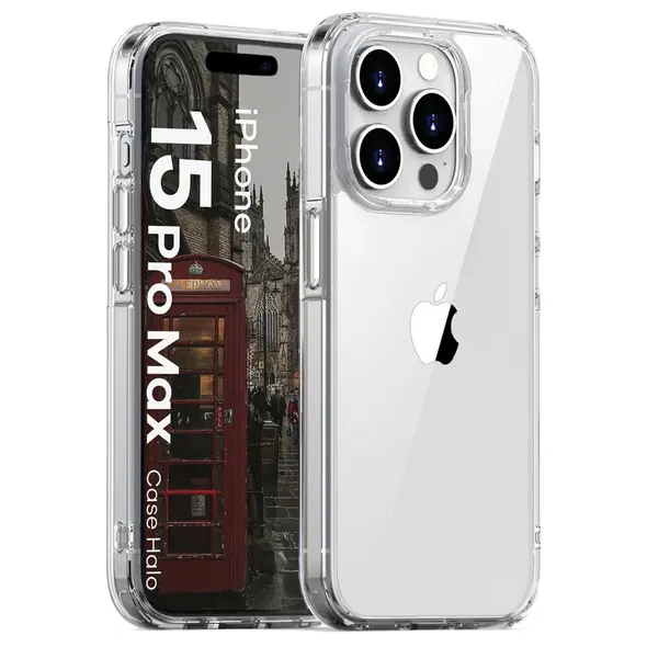 Bizon Case Halo for Apple iPhone 15 Pro Max transparent