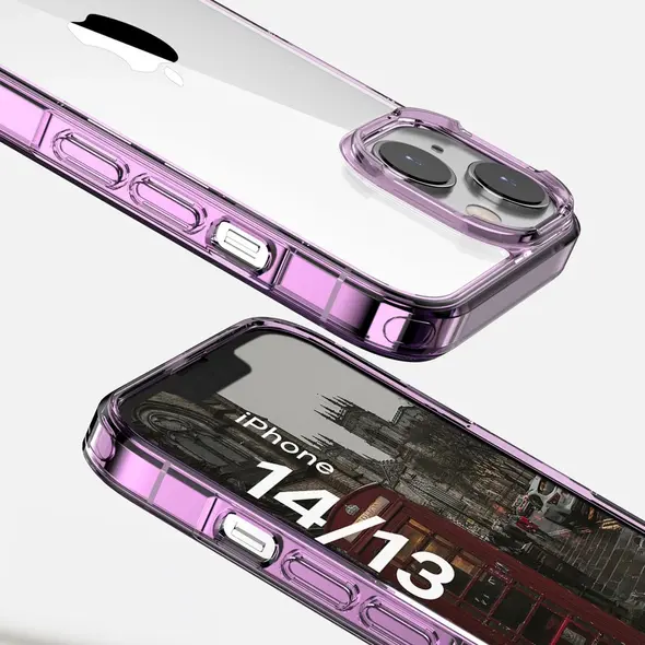 Bizon Case Halo for Apple iPhone 14 / 13 transparent-purple