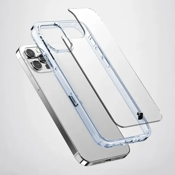 Bison Case Halo case for Apple iPhone 15 Pro transparent-blue