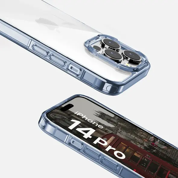 Bizon Case Halo for Apple iPhone 14 Pro transparent-blue