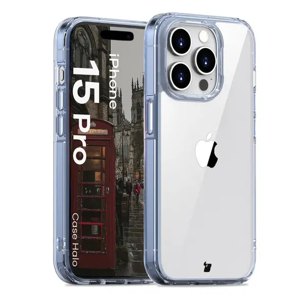 Bison Case Halo case for Apple iPhone 15 Pro transparent-blue