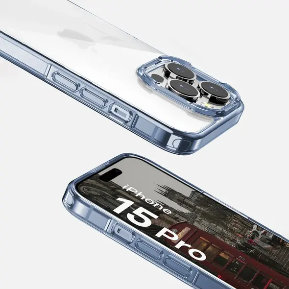 Bison Case Halo case for Apple iPhone 15 Pro transparent-blue
