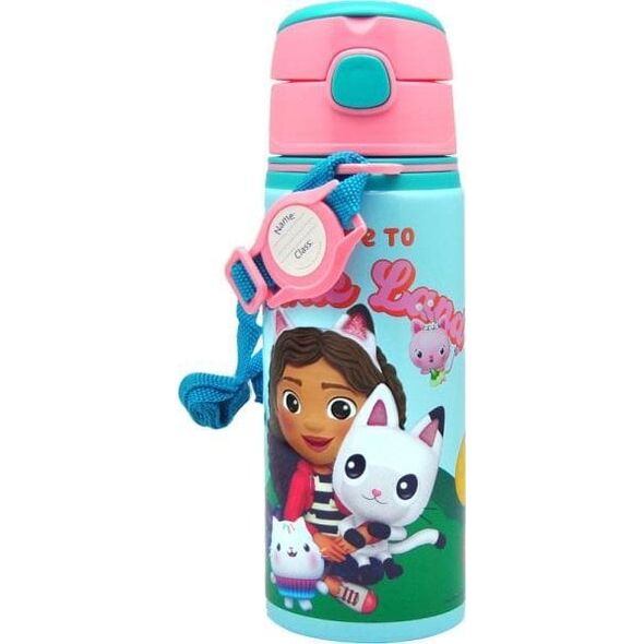 Bidon aluminiowy z uchwytem 600ml Koci Domek Gabi. Gabby's Dollhouse GD00010 Kids Euroswan butelka na wodę
