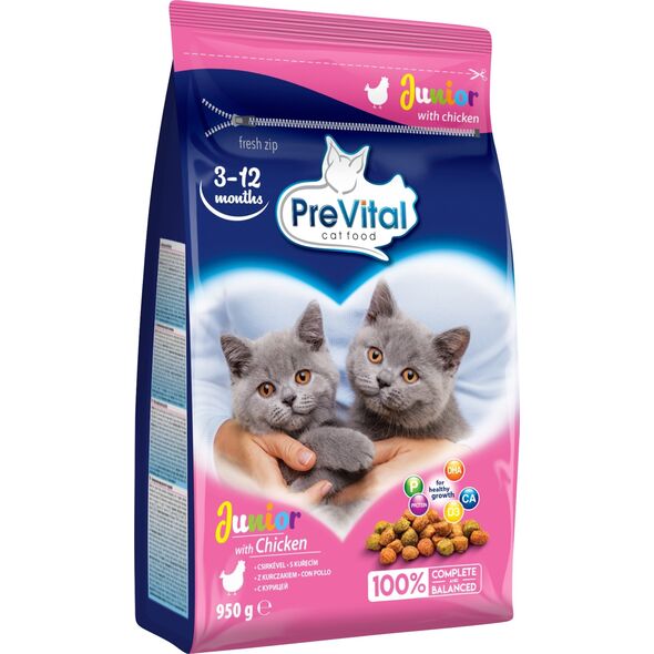 PREVITAL κοτόπουλο ξηρά τροφή γατάκια 0,95kg