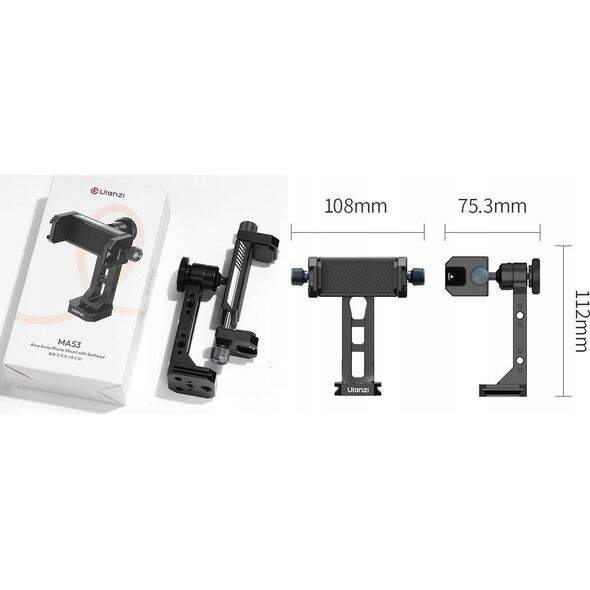 Uchwyt na Statyw 360s 2x ISO 1/4 3/8 Arca Swiss UKA na Telefon / ULANZI MA53