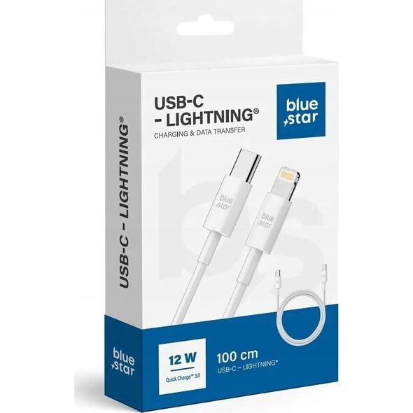 Καλώδιο BLUE STAR Τύπου C σε Lightning 2A 12W QC3.0 PA-X12 1 m λευκό