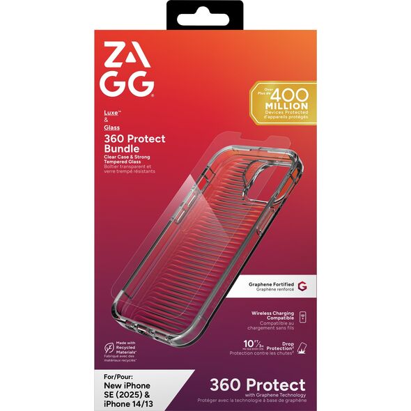 ZAGG Luxe Bundle - προστατευτική θήκη και προστατευτικό γυαλί για iPhone 16e (2025) / 15 / 14 / 13 (διάφανο)