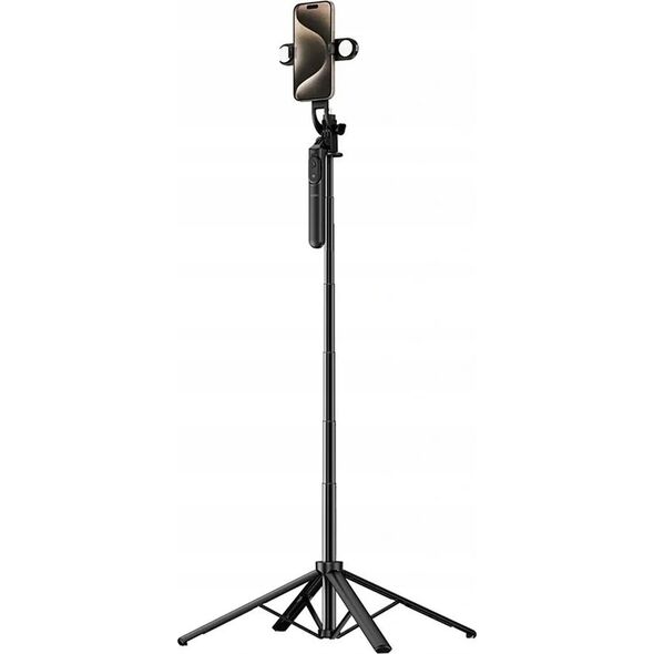 WiWU - Selfie stick Wi-SE012 με λειτουργία τρίποδου και διπλό, ενσωματωμένο LED φωτισμό