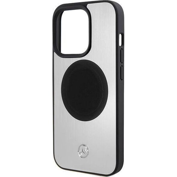 Mercedes MEHMP15X23ACMS iPhone 15 Pro Max 6.7" ασημί/ασημένιο σκληρή θήκη Δέρμα&Αλουμίνιο MagSafe