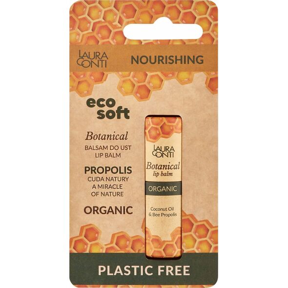EcoSoft, Βάλσαμο για τα χείλη, Botanical Organic, ZERO WASTE, Πρόπολη, 7,2 ml