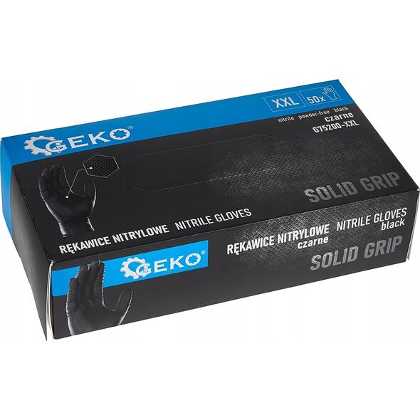Νιτριλοειδή γάντια SOLID GRIP 50τμχ. μέγεθος XXL μαύρα (10)