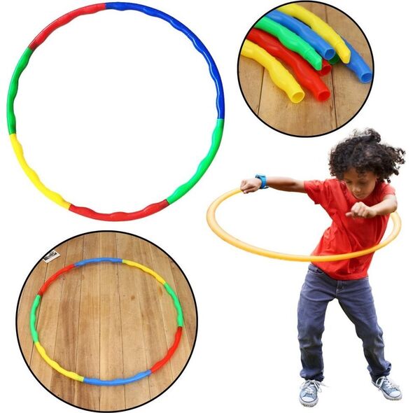 Στεφάνι Hula Hop με Προεξοχές για Άσκηση και Παιχνίδι, Συναρμολογούμενο Πολύχρωμο 8τμχ