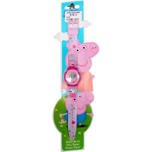 Kids Euroswan Zegarek cyfrowy KE02 ECO Świnka Peppa. Peppa Pig (bez plastikowego opakowania) PP09046 Kids Euroswan