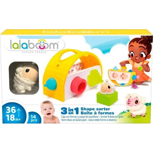 LALABOOM shape sorter with beads, 14 pcs., BL811
