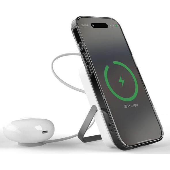 Ασύρματο Powerbank Puro 10000mAh MagSafe με αλουμινένια βάση - λευκό