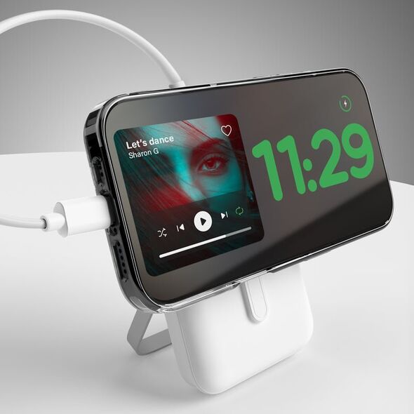 Ασύρματο Powerbank Puro 10000mAh MagSafe με αλουμινένια βάση - λευκό