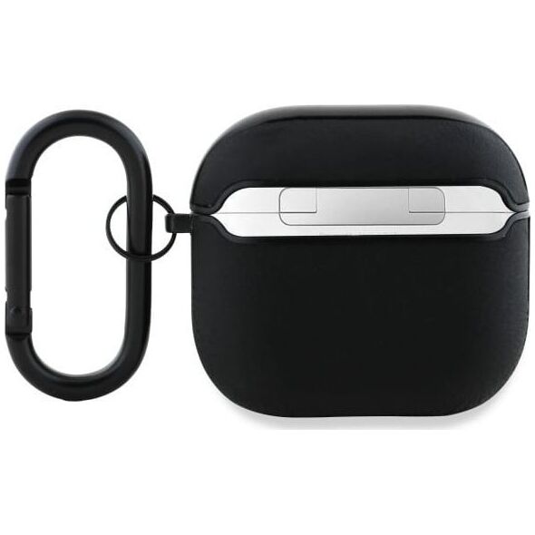 BMW BMA4SSLBK AirPods 4 cover            czarny/black Geniune Leather Silver Logo