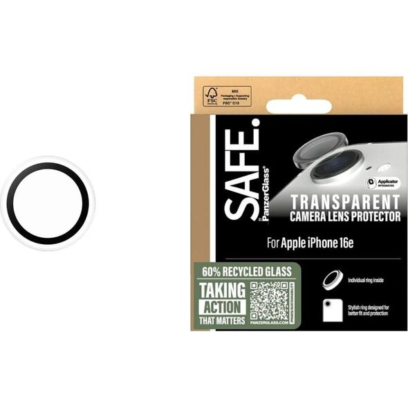 Szkło hartowane na obiektyw SAFE by      PanzerGlass Rings Lens Protector do iPhone 16e przezroczysty