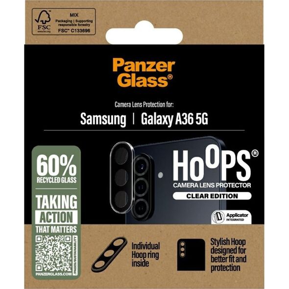 Szkło hartowane na obiektyw PanzerGlass  Hoops Lens Protector do Samsung Galaxy A36 5G przezroczysty