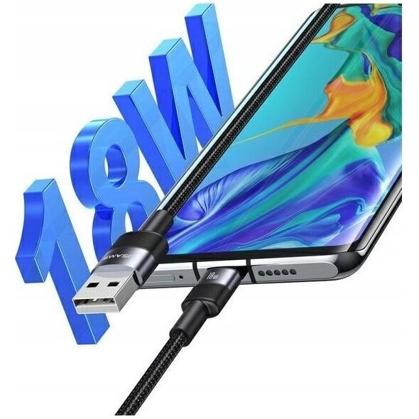 Καλώδιο USAMS USB-A σε USB-C 3A 1,2m Καλώδιο Δεδομένων από Κράμα Αλουμινίου Σειρά SY SJ718USB01 (US-SJ718)