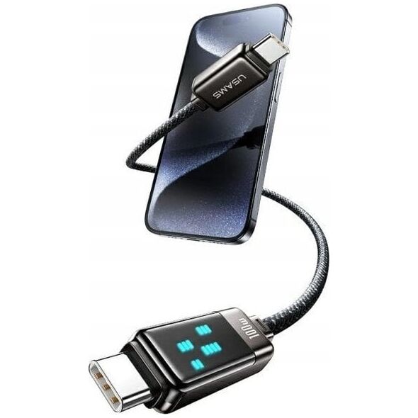 Καλώδιο USB-C σε USB-C 100W 1.2m USAMS Καλώδιο Γρήγορης Φόρτισης Δεδομένων Κράμα Ψευδαργύρου Σειρά Meteor SJ744USB02 (US-SJ744)