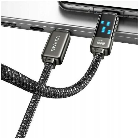 Καλώδιο USB-C σε USB-C 100W 1.2m USAMS Καλώδιο Γρήγορης Φόρτισης Δεδομένων Κράμα Ψευδαργύρου Σειρά Meteor SJ744USB02 (US-SJ744)