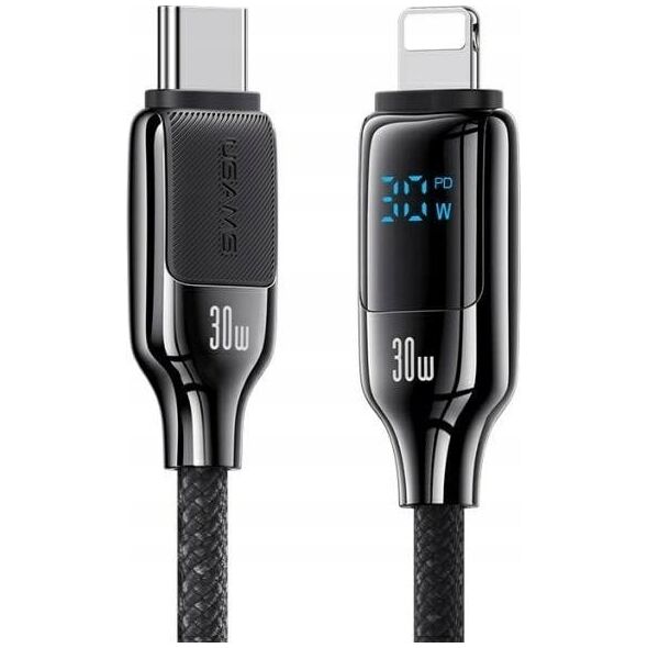 Καλώδιο USB-C σε Lightning 30W 1.2m Ψηφιακή Οθόνη Καλώδιο Γρήγορης Φόρτισης Δεδομένων Ψευδαργύρου Κράμα HX Series SJ741USB02 (US-SJ741) USAMS