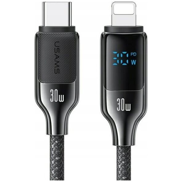 Καλώδιο USB-C σε Lightning 30W 1.2m Ψηφιακή Οθόνη Καλώδιο Γρήγορης Φόρτισης Δεδομένων Ψευδαργύρου Κράμα HX Series SJ741USB02 (US-SJ741) USAMS