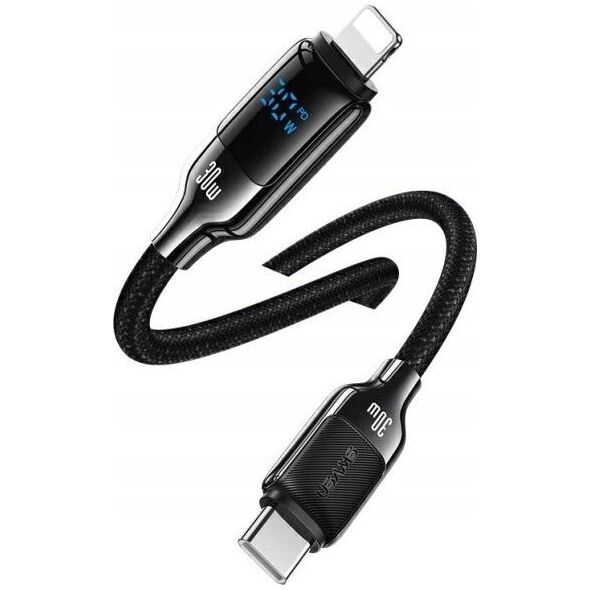 Καλώδιο USB-C σε Lightning 30W 1.2m Ψηφιακή Οθόνη Καλώδιο Γρήγορης Φόρτισης Δεδομένων Ψευδαργύρου Κράμα HX Series SJ741USB02 (US-SJ741) USAMS