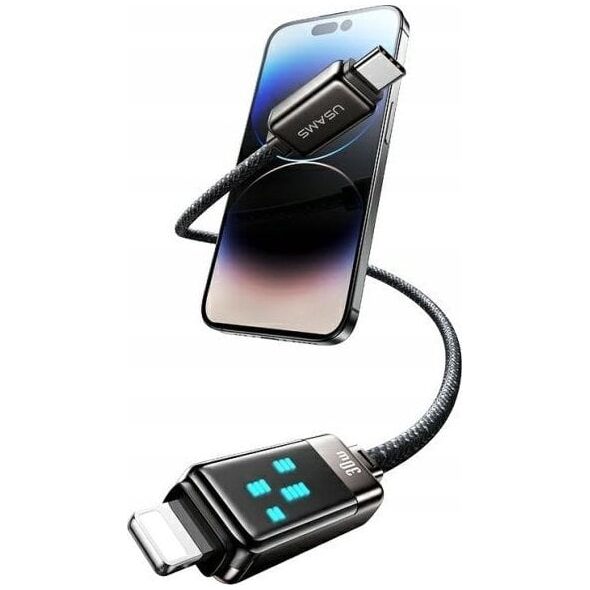 Καλώδιο USAMS USB-C σε Lightning 30W 1.2m Καλώδιο Γρήγορης Φόρτισης Δεδομένων από Κράμα Ψευδαργύρου Σειρά Meteor SJ743USB02 (US-SJ743)
