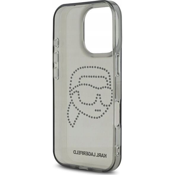 Θήκη Karl Lagerfeld IML Rhinestones Karl Head για iPhone 16 Pro μαύρο