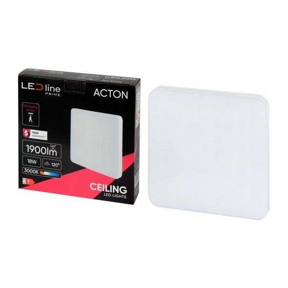 LED φωτιστικό, επιφανειακό, ACTON 18W 1900lm 3000K IP54 τετράγωνο