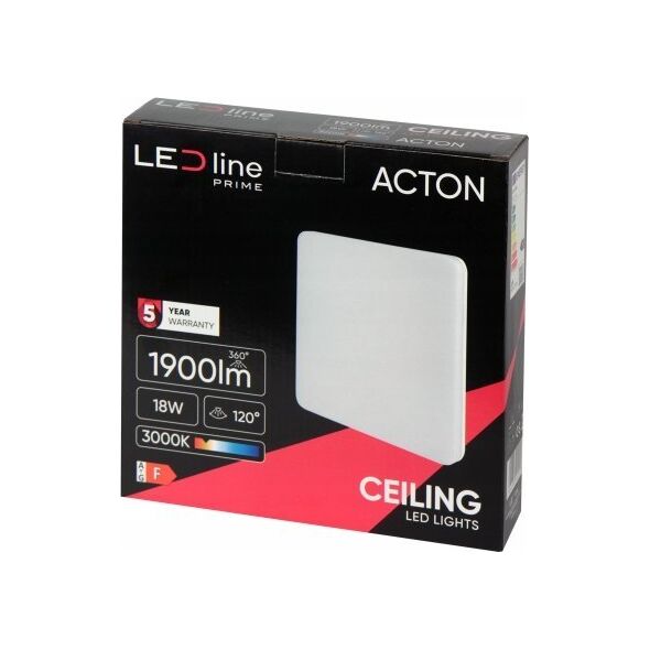 LED φωτιστικό, επιφανειακό, ACTON 18W 1900lm 3000K IP54 τετράγωνο