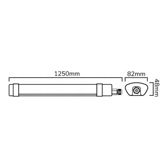 Στεγανό φωτιστικό TRI-PROOF, 230Vac, 40W, 4800lm, 125cm, IP65, 4000K, LEDOM