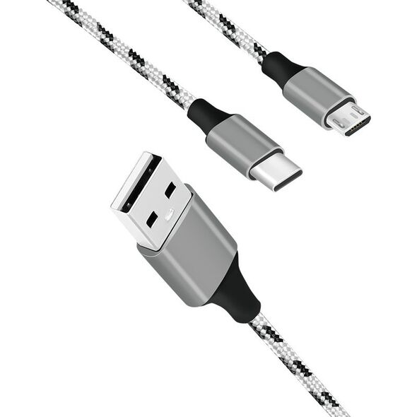 Καλώδιο USB2.0 A/M σε micro USB + USB-C, 1.2m