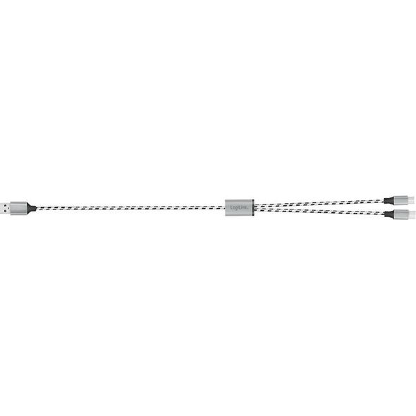 Καλώδιο USB2.0 A/M σε micro USB + USB-C, 1.2m