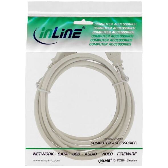 Kabel USB InLine USB-A - 0.3 m Beżowy (34303H)