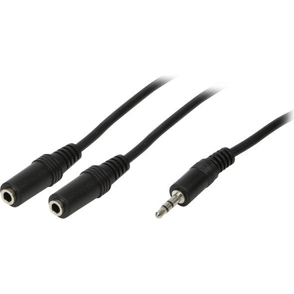 Kabel LogiLink Jack 3.5mm - Jack 3.5mm x2 0.2m czarny (CA1046)