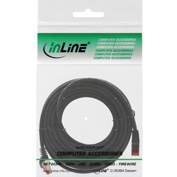 InLine Patchcord S/FTP, PiMF, Cat.6, 250MHz, halogen free, czarny 10m (76900S)