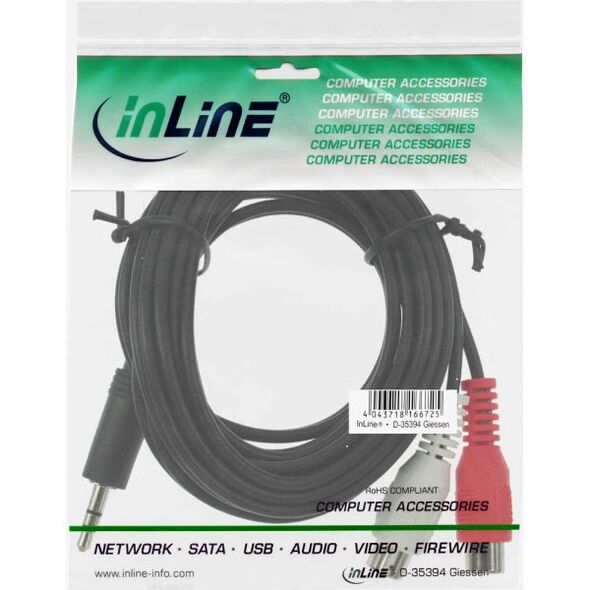 Kabel InLine Jack 3.5mm - RCA (Cinch) x2 2m czarny (89941)