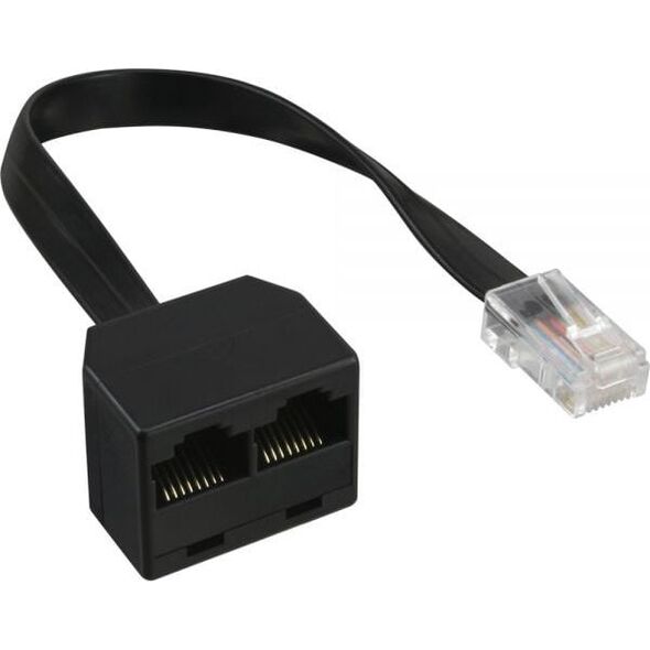 InLine Rozdzielacz RJ45 do 2x RJ45, 0.15m, Czarny (69933)