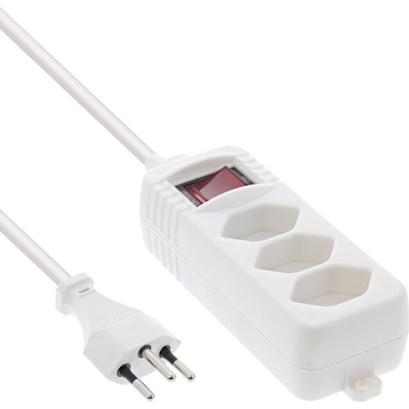 Listwa zasilająca InLine InLine® Socket strip SWITZERLAND, 3-way, with switch, 1.5m, white