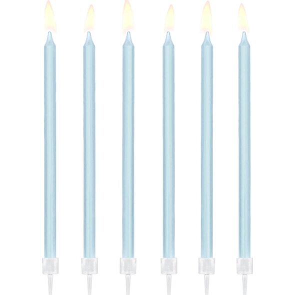 Party Deco Świeczki urodzinowe błękitne - 14 cm - 12 szt. uniwersalny