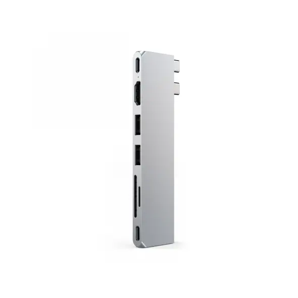 Satechi Pro Hub Slim with dual USB-C for MacBook (USB 4, HDMI, 2xUSB-A, SD/microSD, USB-C) (silver)