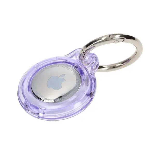 Bizon Case Locator Keychain Apple AirTag clear-purple