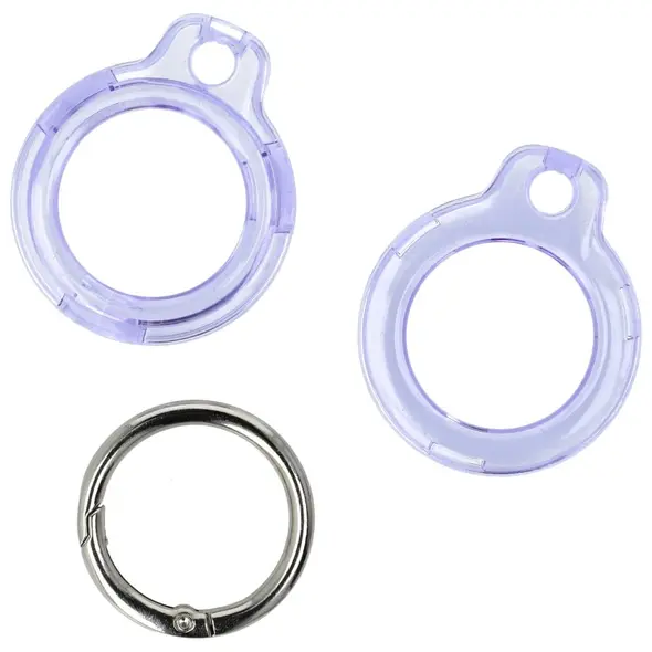 Bizon Case Locator Keychain Apple AirTag clear-purple